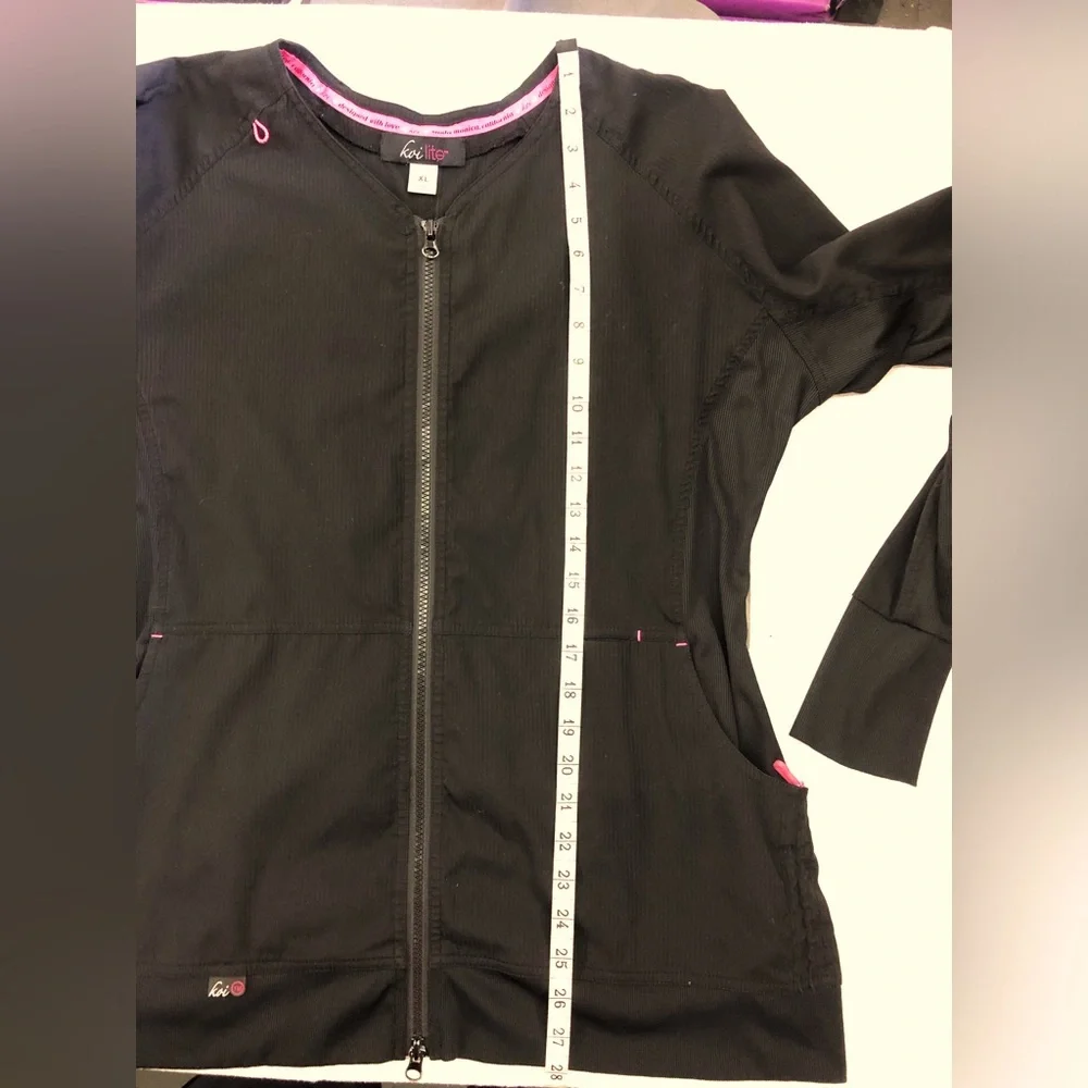 koi Black Bomber Jacket with Pink Top - Picture 11 of 12